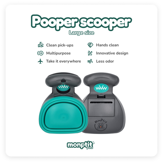 MonPtit Pets Pooper Scooper Medium Size – Front and Back View