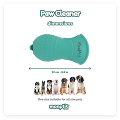 Monptit Pets paw cleaner cup with water inside – step-by-step use