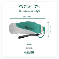 Monptit Pets travel water bottle with carabiner – clip-on hydration for walks