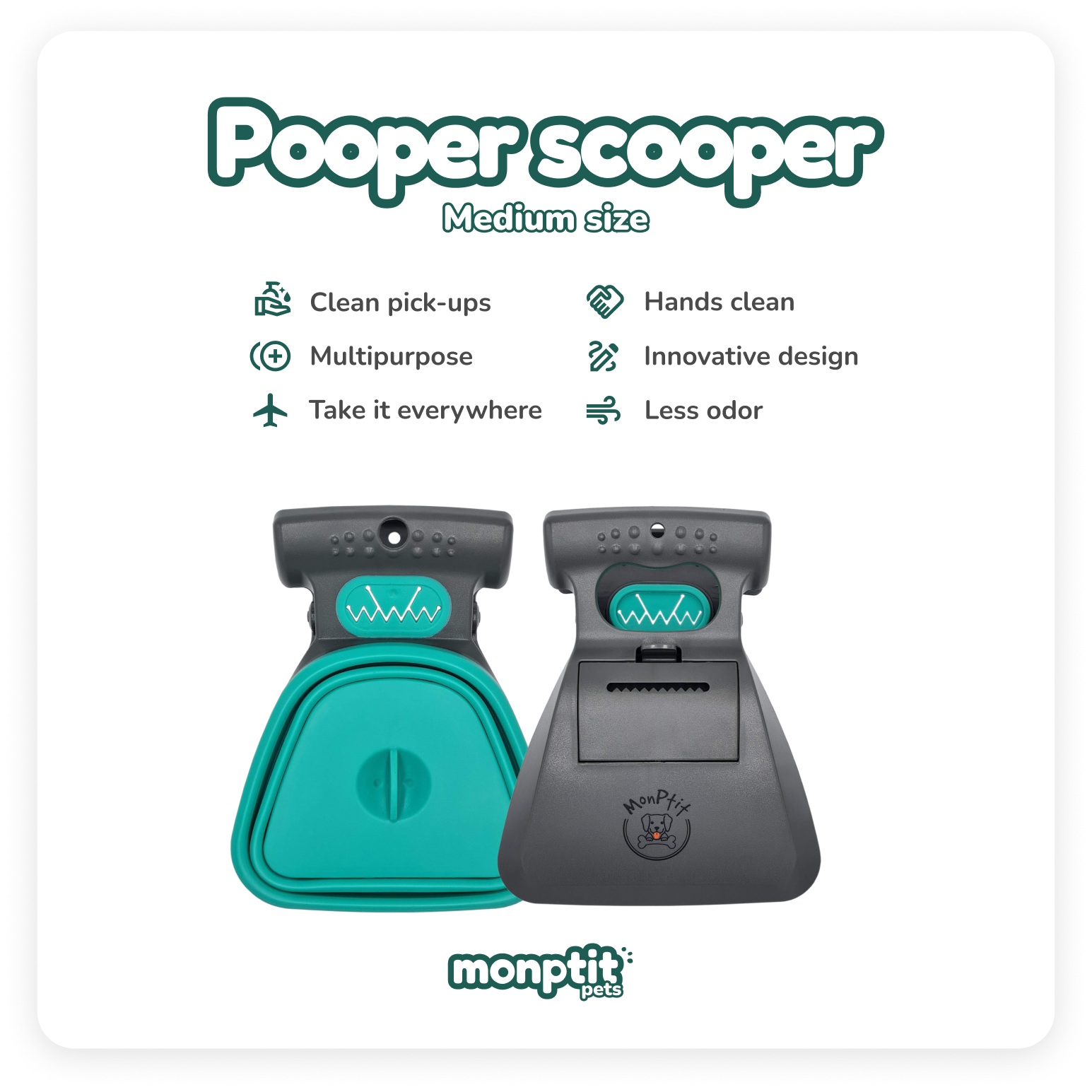 How to use the MonPtit Pets long pooper scooper – full demo for easy dog poo pick-up on the go